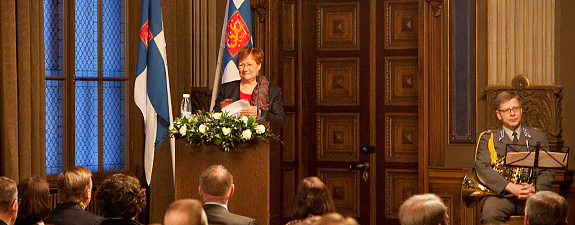 Presidentti Halonen opened the 192nd National Defence Course. Copyright © Office of the President of the Republic of Finland